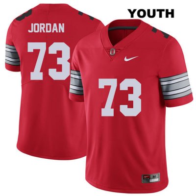 Youth NCAA Ohio State Buckeyes Michael Jordan #73 College Stitched 2018 Spring Game Authentic Nike Red Football Jersey KV20L25FU